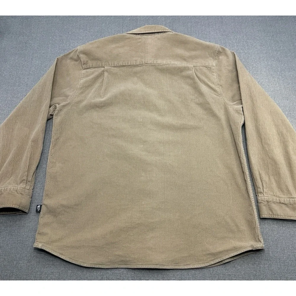 The North Face Corduroy Snap Button Shirt Men's XL Beige Tan Utility Outdoor